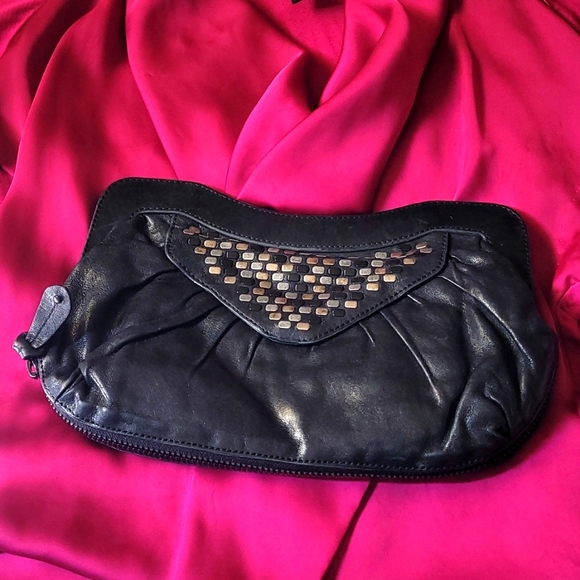 Olivia Harris Clutch Leather Bag Purse Luxe - Picture 1 of 7